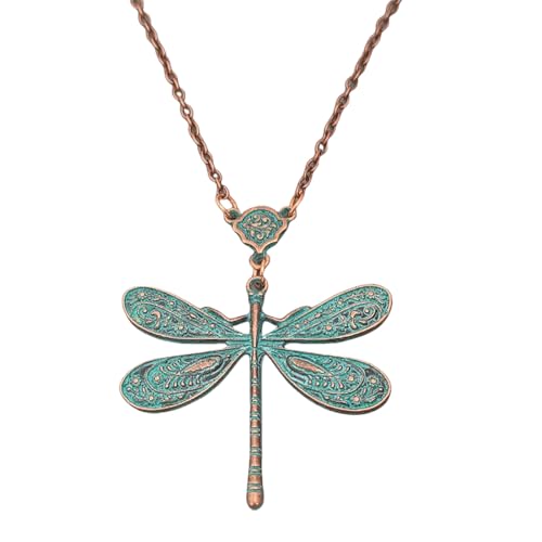 XFSRG Collar Mujer Libélula Vintage Cadena Plata Gargantilla Collar Dorado Perfecto para Todas las Ocasiones