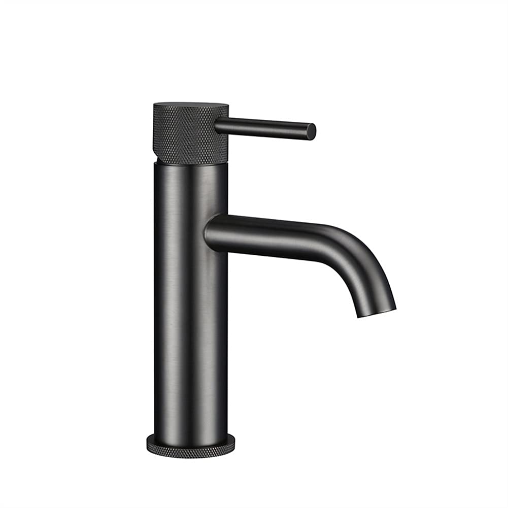 Robinet de lavabo de salle de bain en laiton au fini gris luxe