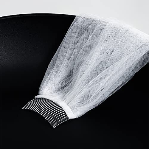 Bmirth 1 Layer Bridal Wedding Veil Cathedral Long Length Lace Bride Tulle Hair Accessories With Comb For Women Floral 118" Veil Headpeice (White) #TOP4