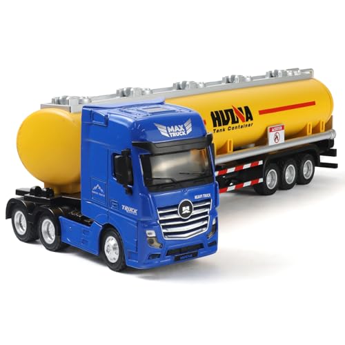 Camion jouet enfant échelle 1/50 miniature en métal avec remorque voiture