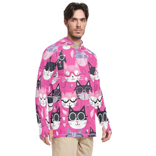 Cute Dog Men's UPF 50+ Sun Shirts Quick Dry Sun Protection Hoodie UV Long Sleeve T-Shirts 17952