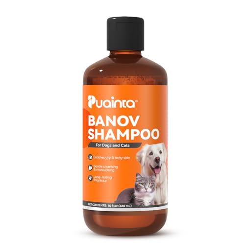 PUAINTA Dog & Cat Shampoo for Itchy Skin Relief, Hypoallergenic, Daily Use or Skin Conditions, 16oz