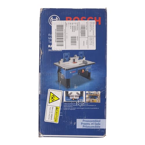 Bosch Mesa de roteador portátil RA1141 66 cm x 42 cm com tampa laminada MDF com porta de mangueira d