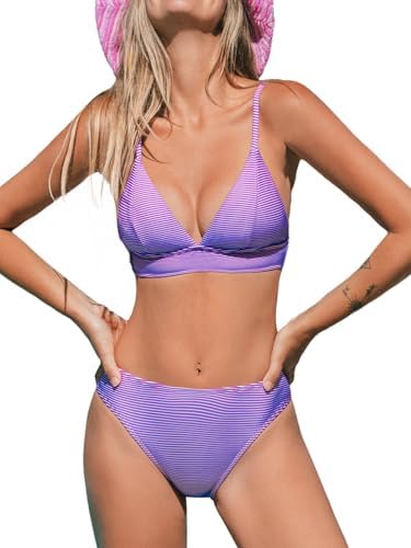 CUPSHE Women Bikini Set Solid Color Sexy Triangle Two Piece Swims...