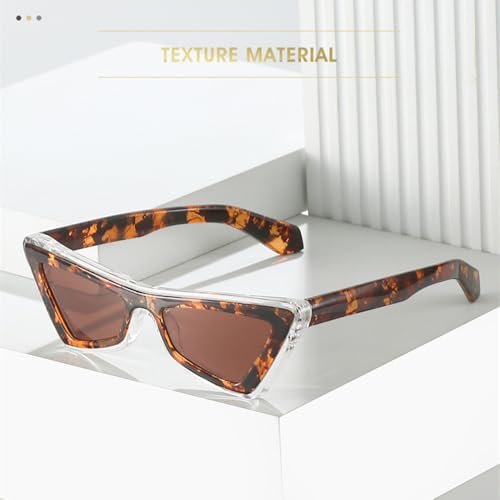 Lunettes de soleil œil de chat pour femmes et hommes avec verres de luxe léopard UV400