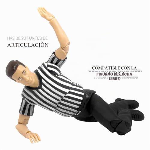 Árbitro para figuras WWE de acción con articulación de lujo, muñeco multicolor de 6" 3