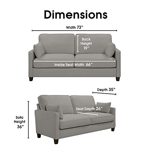 Serta Nina Sofa, Chenille Fabric, Rhine Gray #TOP2