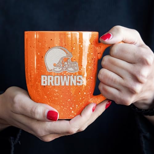 Image of Rico Industries NFL Football 16 oz Team Color Laser Engraved Speckled Ceramic Coffee Mug
