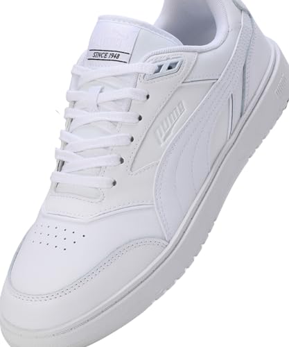 PUMA Doublecourt, Chaussures de Sport Unisexe pour Enfants, Puma Blanc Froid Gris Clair, 37 EU