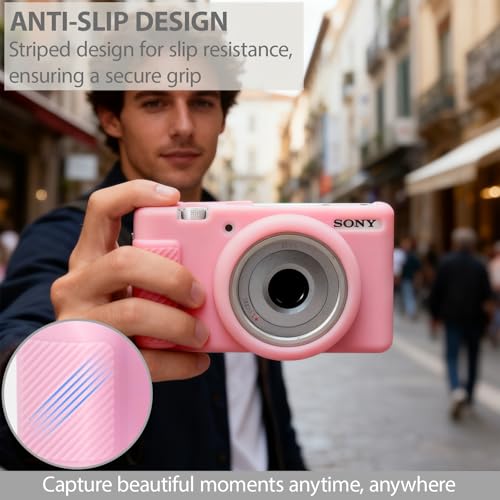 Funda silicona para cámara Sony ZV-1F ZV-1 II rosa miniatura 3