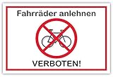 SCHILDER HIMMEL anpassbares Fahrräder anlehnen verboten Schild 119x84cm Alu-Verbund mit Schrauben, Nr 5336 eigener Text/Bild verschiedene Größen/Materialien