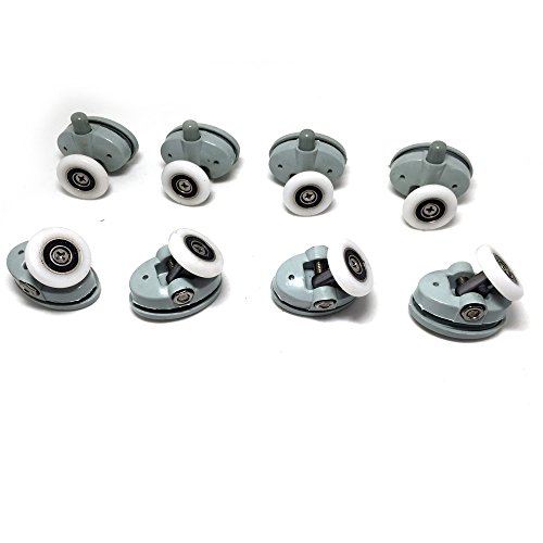 Image of Smooth Set of 8 Single Shower Door ROLLERS /Runners /Wheels 23mm in Diameter