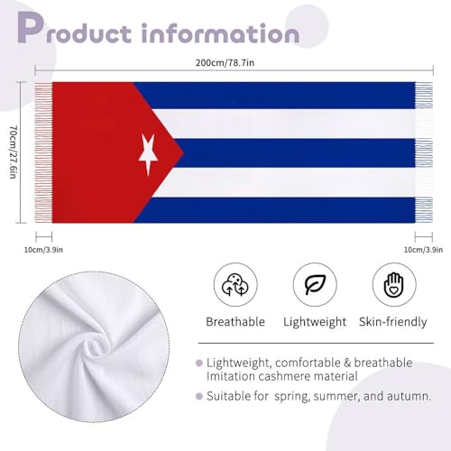 Tassel Scarves for Women,Patriotic Theme Flag Pattern Long Shawl Wraps Scarf Warm Printed Scarfs for Winter Fall Scarves-972