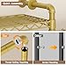 Wall Mounted Garment Rack, Industrial Pipe Clothing Rack, Corner Closet System with 6 Expandable Rods, Walk in Closet Shelving, Clothes Organizers and Storage, Hanging Racks Wardrobe Renovation, Gold