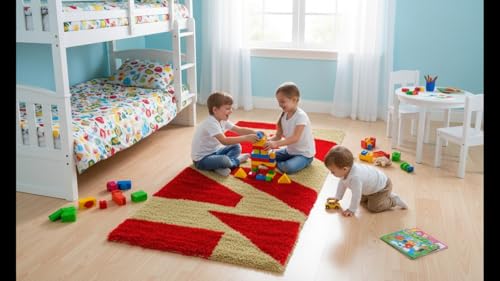 Image of Fluffy Silky Micro Fiber Polyster Carpet /Runner for Bedroom, Study Room, Playing Room, Guest Room ETC. 2x6 feet Feet, (P-1)