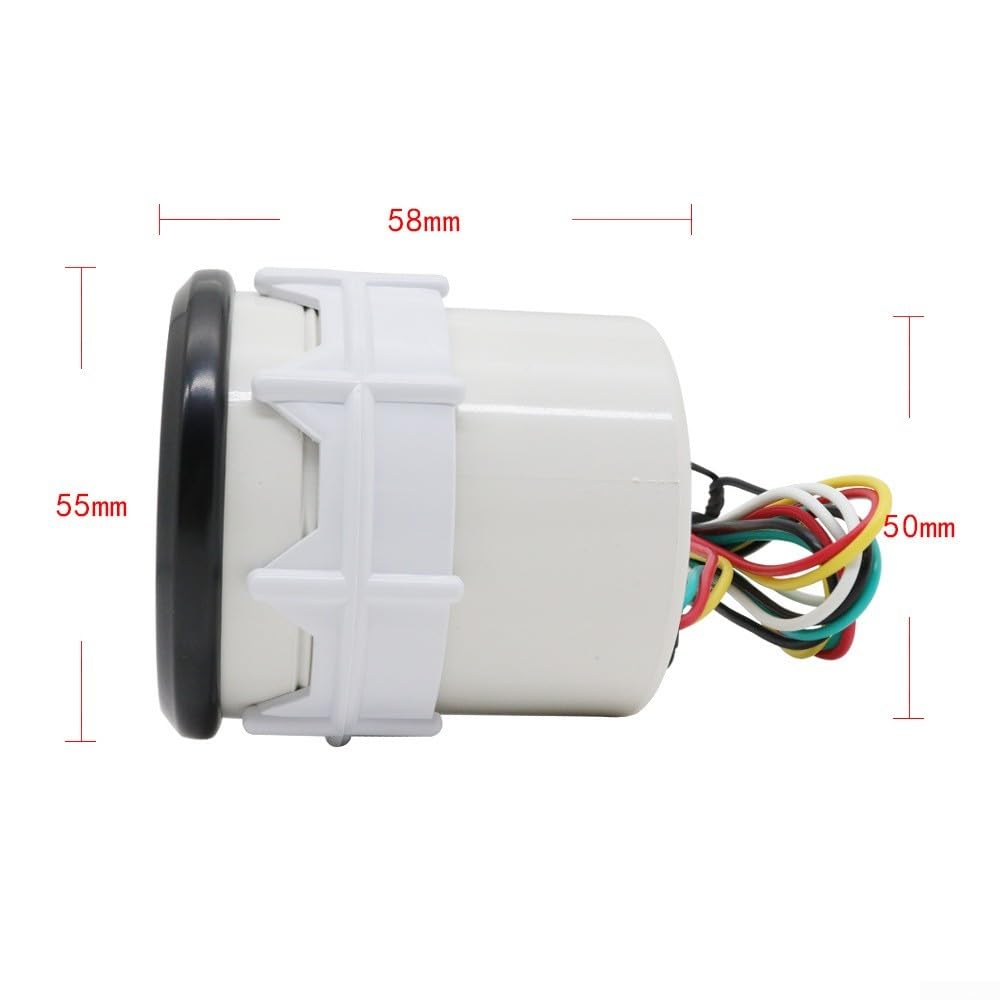 Contagiri elettrico 52 mm gamma 0-8000 giri/min con retroilluminazione a LED per motore diesel a 1-8 cilindri, kit da 12 V