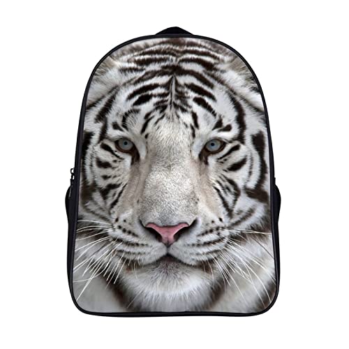 Sac à dos d'école tigre blanc pour enfants et adolescents de dimensions 40x28x16cm
