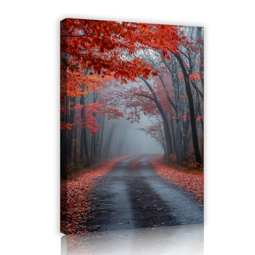 Paysage d'automne brume rouge pour une ambiance poétique à la maison