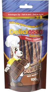 Ossinho Para Cães Deliciosso Palito Chocolate 4 Pacotes 100g