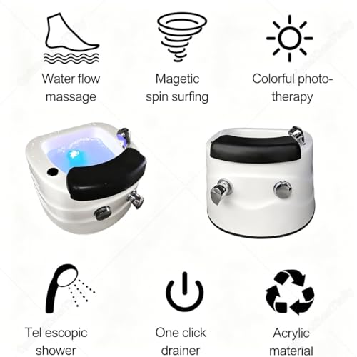 Spa portátil para pies con masaje vibratorio acrílico miniatura 4