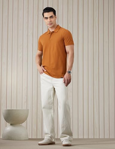 Image of Amazon Brand - Symbol Men's Cotton Rich Solid Polo Tshirt | Collar Tshirts | Half Sleeves | Plain-Regular Fit (Available in Plus Sizes and Combo Pack of 2)