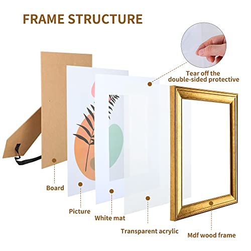Syntrific 8X10 Gold Picture Frames Set Of 6,Display Pictures 5X7 With Mat Or 8X10 Without Mat,Collage Photo Frames For Tabletop Display And Wall Mounting,Set For Wall Gallery #TOP3