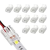 Conector LED, 2 Pin Conector De Tira LED, 12PCS Conector De Tira LED Impermeables De 2 Pines Y 8mm, 2 Pin 8mm Conector De Tira LED, Conector Rápido De Luz De Cinta, 2 Pin 8mm LED Strip Conectores