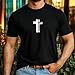 Christian Graphic Tee, I Can Do All Things Through Christ Minimal Cross Typography Design Shirt, Inspirational Faith Message T-Shirt, Religious Apparel for Men and Women