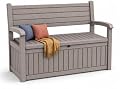 EasyUp 100 Gallon Outdoor Storage Bench, Waterproof Resin Deck Box with Lockable Lid Indoor Outdoor Storage Cushions Furniture Tools for Patio,Garden,and Porch (Beige)