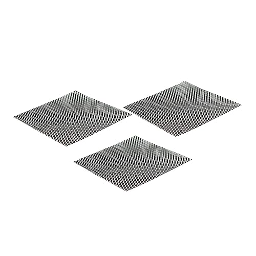 ibasenice 3pcs Barbecue Mat Replacement Grill Grate Grill Mats for Outdoor Grill Nonstick Portable Grill Net Barbecue Pad Barbecue Mesh Mat Black Fiberglass Mesh Cloth Coated with