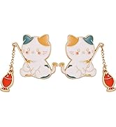 Cat Fishing Animal Earrings For Womens Super Cute Dangle Earrings