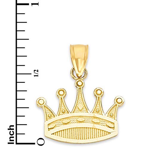 Generic 10K Real Solid Gold Tiara Pendant, Crown Princess Jewelry, Royalty Gifts For Her #TOP3
