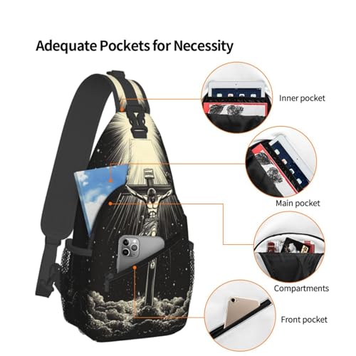 Image of Crossbody Bag Jesus Moonlight Cross Sling Bag Backpack Chest Bags Shoulder Bag for Women Men
