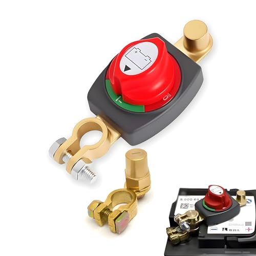 Batterie Trennschalter 12v mit Erhöhte Batteriepole, Batterietrennschalter12v-48v,Batteriehauptschalter,Trennschalter Wasserdicht,für Auto,Motorrad, Marine, Boat,Caravan,Yacht (A)