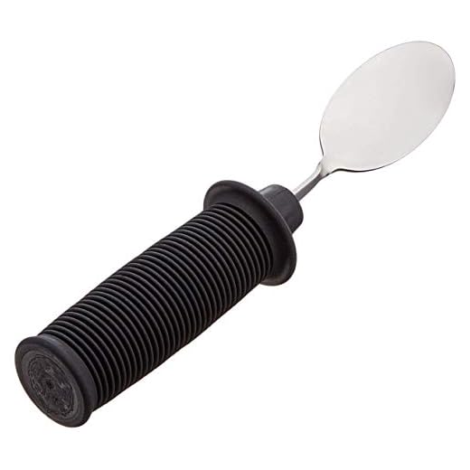 Sammons Preston 49226 Sure Hand Bendable & Weighted Tablespoon, Stainless Steel Bends to Any Angle for Customized Eating, Built-Up Handle Grip Spoon is Weighted for a Stable Non-Slip Grip, Adaptive Utensil