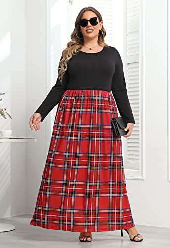 Image of Nemidor Women Plus Size Casual Maxi Dress Long Fall Pockets
