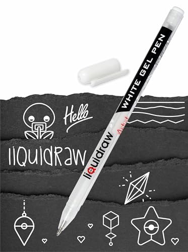 Set de 3 bolígrafos gel blanco Liquidraw 0.8 mm punto fino miniatura 2