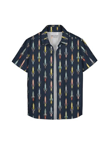 Image of HELLCAT Yellow Trendy Regular Fit Printed Causal Shirt for Boys