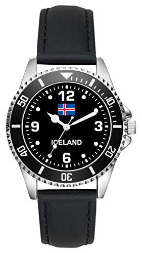 Preisvergleich Produktbild KIESENBERG Island Iceland Geschenk Artikel Idee Fan Uhr L-6329
