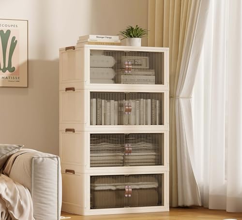 SAILUN 116Gal/464Qt Stackable Storage Bins Folding Collapsible Storage Bins with