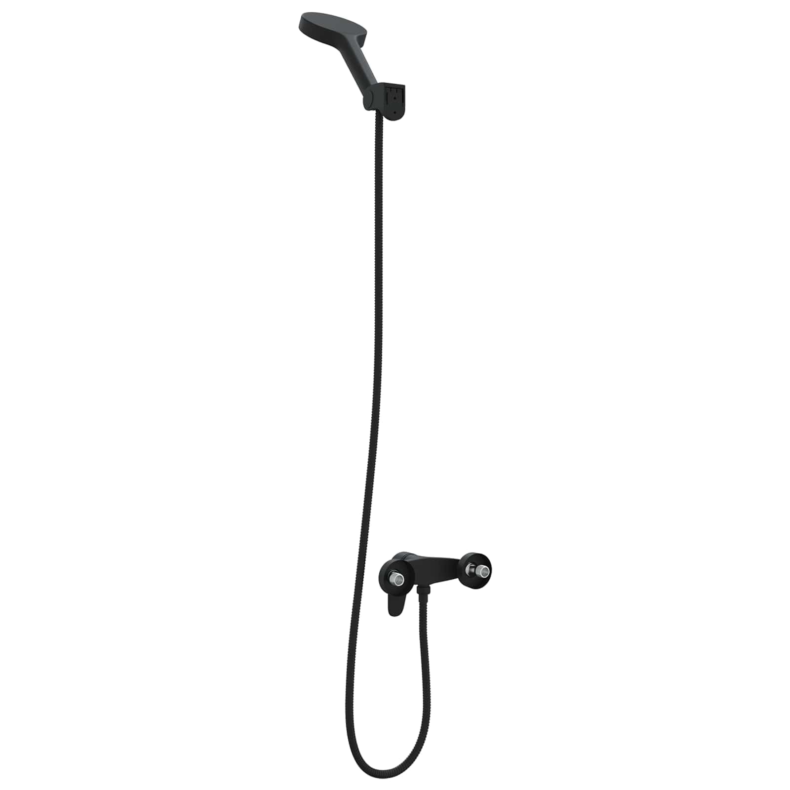 Juego de alcachofa de ducha negra G 1 2 pulgadas con alcachofa de mano, cabezal de ducha de latón y plástico, compacto, rectangular, ahorro de agua con 5 tipos de chorro, ideal para baño, spa