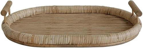 Miniatura 1 de Serving Tray Vintage Rattan Tray Tea Tray Restaurant Coffee Table Breakfast Snack Tray Couch Tray