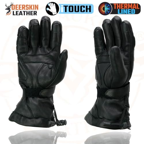 Milwaukee Leather MG7518-BLK-2X Men'S Black Deerskin Gauntlet Motorcycle Hand Gloves W/I-Touch Screen Compatibility thumb #6