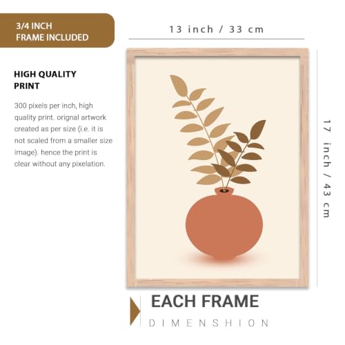 Image of kotart Boho Theme Digital Painting for Wall Decoration - Minimal Wall Art Prints for Living Room Bedroom Office Room Decor (13X17 INCH, J) Pack of 6