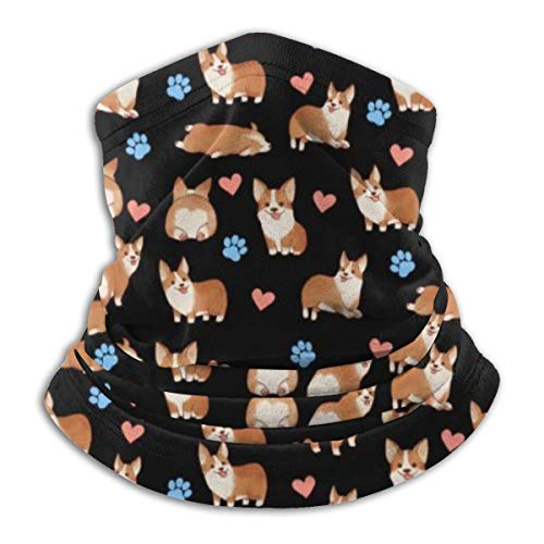 MSGUIDE Cute Corgi Dog Face Shields Multipurpose Elastic Neck Gaiter UV Balaclava for Men and Women