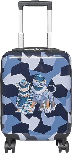 Beckmann Trolley Kids Suitcase Tiger Race bleu, idéal pour les vacances