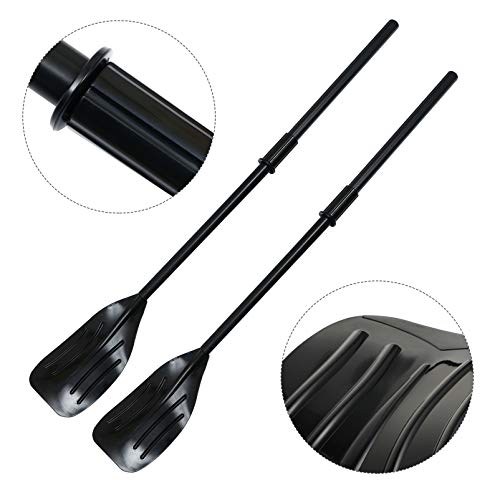 Besportble 1 Pair Kayak Paddle French Style Plastic Oars Detachable Shaft Kayaking Boating Oar With Paddle For Boat Kayak Jet Ski Paddle Boat Black #TOP1