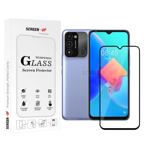 Image of ScreenUp Tempered Glass For Tecno Spark 8C - Ultra Clear, 9H Scratch Resistant, Full Coverage, Easy Install Screen Protector
