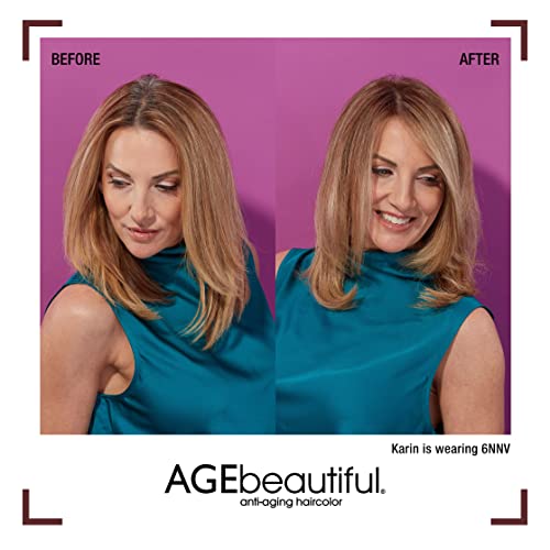 Image of AGE beautiful Permanent Hair Color Cream, 100% Gray Coverage Hair Dye with Biotin Anti-Aging Formula for Fuller, Thicker Hair, Professional Salon Quality