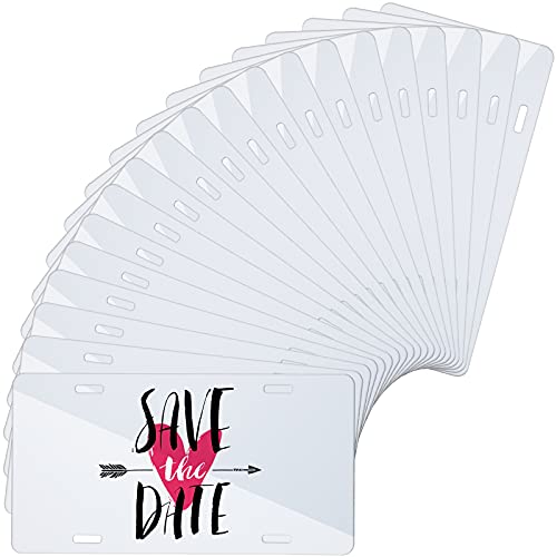 20 Pieces Sublimation License Plate Blank Heat Thermal Transfer Sheet Front Personalized License Plate Car Aluminium License Plate Automotive License Plate Tag for Vehicle DIY Custom Design